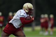 31 August 2016; Running back Davon Jones in action during practice as Boston College undertake some last minute preparation ahead of the Aer Lingus College Football Classic where they will take on Georgia Tech this Saturday in the Aviva Stadium. There is a full schedule of events taking place from today all across Dublin with limited tickets still available for the main event on Saturday. Check out www.collegefootballireland.com for more information. Carton House in Maynooth, Co Kildare. Photo by Brendan Moran/Sportsfile