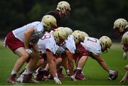 31 August 2016; Offensive lineman Jon Baker prepares the snap during practice as Boston College undertake some last minute preparation ahead of the Aer Lingus College Football Classic where they will take on Georgia Tech this Saturday in the Aviva Stadium. There is a full schedule of events taking place from today all across Dublin with limited tickets still available for the main event on Saturday. Check out www.collegefootballireland.com for more information. Carton House in Maynooth, Co Kildare. Photo by Brendan Moran/Sportsfile