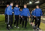 31 August 2016; Limerick FC players leave the field after being presented to the crowd, following their league victory in the SSE Airtricity First Division. Three International Friendly game between the Republic of Ireland and Oman at the Aviva Stadium in Lansdowne Road, Dublin. Photo by Seb Daly/Sportsfile