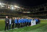 31 August 2016; Limerick FC players are presented to the crowd, following their league victory in the SSE Airtricity First Division. Three International Friendly game between the Republic of Ireland and Oman at the Aviva Stadium in Lansdowne Road, Dublin. Photo by Seb Daly/Sportsfile
