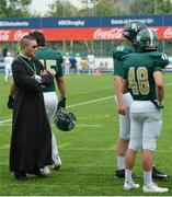 2 September 2016; Fr Augustine Tran, Blessed Trinity staff team member, looks on during their game against St. Peters Prep. Donnybrook Stadium hosted a triple-header of high school American football games today as part of the Aer Lingus College Football Classic. Six top high school teams took part in the American Football Showcase with all proceeds from the game going to Special Olympics Ireland, the official charity partner to the Aer Lingus College Football Classic. High School American Football Showcase match between Blessed Trinity of Atlanta, Georgia and St. Peters Prep of Jersey City, New Jersey at Donnybrook Stadium in Dublin. Photo by Piaras Ó Mídheach/Sportsfile