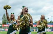 2 September 2016; Blessed Trinity cheerleaders during their game against St. Peters Prep. Donnybrook Stadium hosted a triple-header of high school American football games today as part of the Aer Lingus College Football Classic. Six top high school teams took part in the American Football Showcase with all proceeds from the game going to Special Olympics Ireland, the official charity partner to the Aer Lingus College Football Classic. High School American Football Showcase match between Blessed Trinity of Atlanta, Georgia and St. Peters Prep of Jersey City, New Jersey at Donnybrook Stadium in Dublin. Photo by Piaras Ó Mídheach/Sportsfile