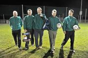 29 November 2010; 'Club is family’; Pictured at Nemo Rangers GAA clubhouse is Billy Morgan with his sons Brían Morgan, second from left, and Alan Morgan, right, and their cousins Peter Morgan, centre, and his brother William Morgan, as preparations continue for their upcoming AIB Munster GAA Football Senior Final Club Championship fixture against Kerry side Dr. Crokes on Sunday the 5th of December. Nemo Rangers GAA Club, Cork. Picture credit: Brian Lawless / SPORTSFILE
