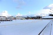 30 November 2010; A general view at the snow covered Harold's Cross Greyhound Stadium following the decision to cancel tonights card. Although the track was raceable the decision to call the meeting off was taken due to the safety factor for owners, trainers and racegoers. Harold's Cross Greyhound Stadium, Harold's Cross, Dublin. Picture credit: Stephen McCarthy / SPORTSFILE