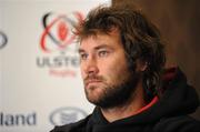 30 November 2010; Ulster's Padrie Wannenburg during a press conference ahead of their Celtic League match against Dragons on Friday. Ulster Rugby press conference, Newforge Country Club, Belfast. Picture credit: Oliver McVeigh / SPORTSFILE