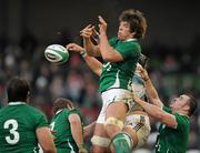 28 November 2010; Donncha O'Callaghan, Ireland, suported by team-mate Cian Healy, in action against Argentina. Autumn International, Ireland v Argentina, Aviva Stadium, Lansdowne Road, Dublin. Picture credit: Brian Lawless / SPORTSFILE