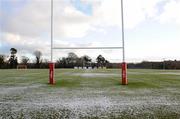 30 November 2010; The ice covered pitch at Newforge Country Club, Belfast. Picture credit: Oliver McVeigh / SPORTSFILE