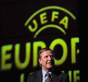 30 November 2010; Ronnie Whelan, UEFA Europa League Final Ambassador, during the launch of the UEFA Europa League Final. UEFA Europa League Final Dublin 2011 launch, Convention Centre Dublin, Spencer Dock, North Wall Quay, Dublin. Picture credit: Brian Lawless / SPORTSFILE