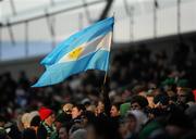 28 November 2010; A general view of an Argentina flag during the game. Autumn International, Ireland v Argentina, Aviva Stadium, Lansdowne Road, Dublin. Picture credit: Stephen McCarthy / SPORTSFILE