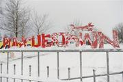 1 December 2010; A general view of the main entrance gates closed at Punchestown racecourse, Punchestown, Naas, Co. Kildare. Picture credit: Barry Cregg / SPORTSFILE