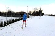 1 December 2010; A general view of a jogger in St Clare's, DCU, Ballymun, Dublin. Picture credit: Brian Lawless / SPORTSFILE