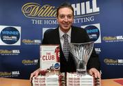 2 December 2010; &quot;The Club&quot; by Christy O'Connor has been announced as the 2010 William Hill Irish Sports Book of the Year. The Club is one of the finest books written on the subject of GAA and follows O'Connor's club, for whom he was goalkeeper, through a season in 2009 as they looked to revive past glories spurred on through personal losses and tragedy. This year’s shortlisted books included A Football Man by John Giles, Ruby by Ruby Walsh, Days of Heaven by Declan Lynch, My Story by Bernard Dunne, The Club by Christy O’Connor and Screaming at the Sky by Tony Griffin. Christy O'Connor with his award. William Hill Bookmakers, Dame Street, Dublin. Picture credit: Brian Lawless / SPORTSFILE