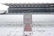 2 December 2010; A general view of Croke Park under snow. Croke Park, Dublin. Picture credit: Brendan Moran / SPORTSFILE