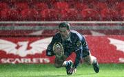 3 December 2010; Eoin O'Malley, Leinster, goes over to score his side's first try. Celtic League, Scarlets v Leinster, Parc Y Scarlets, Llanelli, Wales. Picture credit: Steve Pope / SPORTSFILE