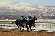 5 December 2010; Ability N Delivery, left, with Fran Berry up, on the way to winning The bookings@dundalkstadium.com Handicap, with eventual 3rd place Under Review, right, with Seamus Heffernan up. Horse racing, Dundalk, Co. Louth. Photo by Sportsfile