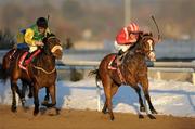 5 December 2010; Arcadian Dream, with Shane Foley up, on the way to winning The Group Discounts at Dundalk Stadium Apprentice Handicap, ahead of eventual 2nd place Mountain Coral, left, with Kieran O'Neill up. Horse racing, Dundalk, Co. Louth. Photo by Sportsfile