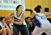 5 December 2010; Erica Walsh, Meteors, in action against Lisa Dennehy, Team Montenotte Hotel Cork. Women's Superleague Cup Quarter-Final, Meteors v Team Montenotte Hotel Cork, Colaiste Iosagain, Stillorgan, Dublin. Picture credit: David Maher / SPORTSFILE