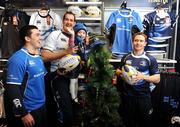 6 December 2010; Champion Sports was today unveiled as the Official Retail Partner to Leinster Rugby. The partnership that will also see Champion Sports stores operate as official ticketing agents for all Leinster Rugby games. Temple Street Children's Hospital will receive a donation from Champion Sports for every purchase of any Leinster product or tickets made in store. At today’s announcement in the new Grafton Street store were Leinster players, from left, Eoin O’Malley, Devin Toner and Eoin Reddan with Alice Brannigan, age 4. Champion Sports, Grafton Street, Dublin. Picture credit: Stephen McCarthy / SPORTSFILE