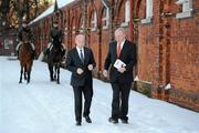 6 December 2010; Chairman of Horse Sport Ireland, Joe Walsh, right, with Pat Carey, T.D., Minister for Community, Equality & Gaeltacht Affairs, at the announcement of Grant Aid Available to Horse Sport Industry in Ireland. Army Equitation School, McKee Barracks, Blackhorse Avenue, Dublin. Picture credit: Brendan Moran / SPORTSFILE