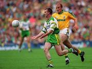 2 September 2001; Mike Hassett of Kerry in action against John McDermott of Meath during the Bank of Ireland All-Ireland Senior Football Championship Semi-Final match between Meath and Kerry at Croke Park in Dublin. Photo by Damien Eagers/Sportsfile