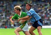 2 September 2001; Donnacha Walsh of Kerry in action against Brian Cullen of Dublin during the All-Ireland Minor Football Championship Semi-Final match between Dublin and Kerry at Croke Park in Dublin. Photo by Ray McManus/Sportsfile