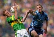 2 September 2001; Colm Cooper of Kerry in action against Graham Dent of Dublin during the All-Ireland Minor Football Championship Semi-Final match between Dublin and Kerry at Croke Park in Dublin. Photo by Damien Eagers/Sportsfile