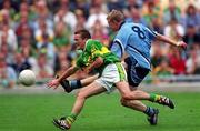 2 September 2001; Padraig Brennan of Dublin in action against Wayne O'Sullivan of Kerry during the All-Ireland Minor Football Championship Semi-Final match between Dublin and Kerry at Croke Park in Dublin. Photo by Damien Eagers/Sportsfile
