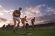 30 August 2001; Tipperary players, from left, Conor Gleeson, Aidan Butler and Thomas Dunne during a Tipperary hurling training session prior to the All-Ireland Hurling Final at Semple Stadium in Thurles, Tipperary. Photo by Ray McManus/Sportsfile