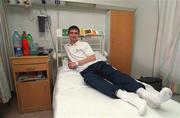 19 June 2001; Jimmy Fullam of Bohemians relaxes in his ward at St. James Hospital in Dublin. Photo by David Maher/Sportsfile