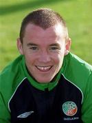 31 August 2001; Alan Quinn of Republic of Ireland prior to the UEFA Under-21 Championship Qualifying Round match between Republic of Ireland and Netherlands at the Regional Sports Centre in Waterford. Photo by David Maher/Sportsfile