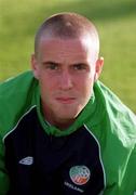 31 August 2001; Barry Quinn of Republic of Ireland prior to the UEFA Under-21 Championship Qualifying Round match between Republic of Ireland and Netherlands at the Regional Sports Centre in Waterford. Photo by David Maher/Sportsfile