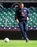 31 August 2001; Richard Dunne during a Republic of Ireland training session at Lansdowne Road in Dublin. Photo by Matt Browne/Sportsfile