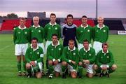4 September 2001; The Republic of Ireland team prior to the under 19 international friendly match between Republic of Ireland and Canada at Flancare Park in Longford. Photo by David Maher/Sportsfile