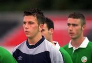 4 September 2001; Wayne Henderson of Republic of Ireland prior to the under 19 international friendly match between Republic of Ireland and Canada at Flancare Park in Longford. Photo by David Maher/Sportsfile