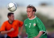 31 August 2001; Thomas Butler of Republic of Ireland during the UEFA Under-21 Championship Qualifying Round match between Republic of Ireland and Netherlands at the Regional Sports Centre in Waterford. Photo by David Maher/Sportsfile