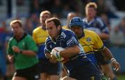 8 September 2001; Girvan Dempsey of Leinster on his way to scoring a try during the Celtic League match between Bridgend and Leinster at the Brewery Field at Bridgend, Wales. Photo by Matt Browne/Sportsfile