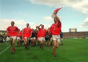 9 September 2001; Cork players celebrate following their victory in the All-Ireland Minor Hurling Championship Final between Cork and Galway at Croke Park in Dublin. Photo by Aoife Rice/Sportsfile