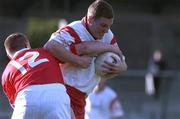 9 September 2001; Paudie Hurley of Cork is tackled by Cormac McAnallen of Tyrone during the All-Ireland Under 21 Football Championship Semi-Final match between Tyrone and Cork at Parnell Park in Dublin. Photo by David Maher/Sportsfile