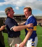 9 September 2001; Tipperary manager Nicky English celebrates with Declan Ryan at the final whistle during the Guinness All-Ireland Senior Hurling Championship Final match between Tipperary and Galway at Croke Park in Dublin. Photo by Aoife Rice/Sportsfile