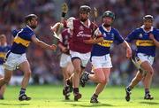 9 September 2001; Richie Murray of Galway in action against Thomas Dunne, left, and David Kennedy of Tipperary during the Guinness All-Ireland Senior Hurling Championship Final match between Tipperary and Galway at Croke Park in Dublin. Photo by Brendan Moran/Sportsfile
