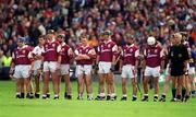 9 September 2001; The Galway team stand for the National Anthem prior to the Guinness All-Ireland Senior Hurling Championship Final match between Tipperary and Galway at Croke Park in Dublin. Photo by Aoife Rice/Sportsfile