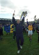 9 September 2001; Brian O'Meara of Tipperary celebrates with the Liam MacCarthy Cup following his side's victory in the Guinness All-Ireland Senior Hurling Championship Final match between Tipperary and Galway at Croke Park in Dublin. Photo by Brendan Moran/Sportsfile