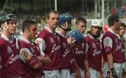 9 September 2001; Joe Rabbitte of Galway stands with his team-mates awaiting the introduction of the President of Ireland prior to the Guinness All-Ireland Senior Hurling Championship Final match between Tipperary and Galway at Croke Park in Dublin. Photo by Damien Eagers/Sportsfile