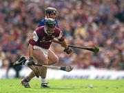 9 September 2001; Cathal Moore of Galway in action against Mark O'Leary of Tipperary during the Guinness All-Ireland Senior Hurling Championship Final match between Tipperary and Galway at Croke Park in Dublin. Photo by Ray McManus/Sportsfile
