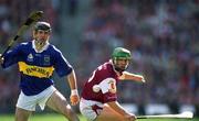 9 September 2001; Fergal Healy of Galway in action against Thomas Costello of Tipperary during the Guinness All-Ireland Senior Hurling Championship Final match between Tipperary and Galway at Croke Park in Dublin. Photo by Aoife Rice/Sportsfile
