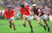 9 September 2001; Tomás O'Leary of Cork during the All-Ireland Minor Hurling Championship Final between Cork and Galway at Croke Park in Dublin. Photo by Damien Eagers/Sportsfile