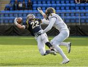 2 September 2016; Dean Johnson of Marist School nearly intercepts a pass intended for Diego Ortega of Belen Jesuit. Donnybrook Stadium hosted a triple-header of high school American football games today as part of the Aer Lingus College Football Classic. Six top high school teams took part in the American Football Showcase with all proceeds from the game going to Special Olympics Ireland, the official charity partner to the Aer Lingus College Football Classic. High School American Football Showcase between Marist School of Atlanta, Georgia and Belen Jesuit of Miami, Florida at Donnybrook Stadium in Dublin. Photo by Cody Glenn/Sportsfile