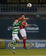 2 September 2016; Trevor Clarke of Shamrock Rovers in action against Michael Barker of St Patricks Athletic during the SSE Airtricity League Premier Division match between Shamrock Rovers and St Patrick's Athletic in Tallaght Stadium in Tallaght, Dublin.  Photo by Sam Barnes/Sportsfile