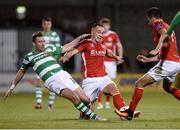2 September 2016; Graham Kelly of St Patricks Athletic in action against Patrick Cregg of Shamrock Rovers during the SSE Airtricity League Premier Division match between Shamrock Rovers and St Patrick's Athletic in Tallaght Stadium in Tallaght, Dublin. Photo by Sam Barnes/Sportsfile