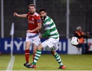 2 September 2016; Conan Byrne of St Patricks Athletic in action against David Webster of Shamrock Rovers during the SSE Airtricity League Premier Division match between Shamrock Rovers and St Patrick's Athletic in Tallaght Stadium in Tallaght, Dublin.  Photo by Sam Barnes/Sportsfile